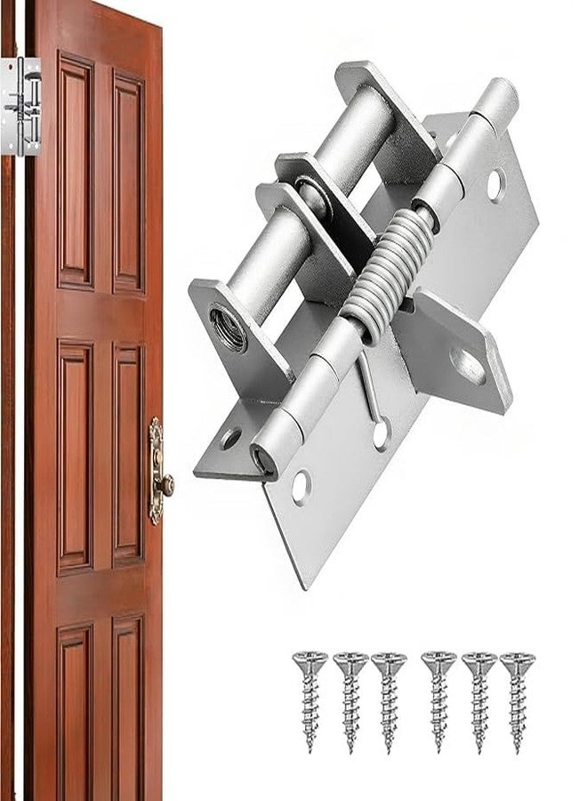 VishBin 3 in 1 Automatically Hidden Door Hinge Lock | Spring Door Closer | Easy to Install to Convert Hinged | Used for Home Doors-Kitchen Cabinet-Wooden Box-Closet | Metal | Pack of 1 (Silver) - Image 1